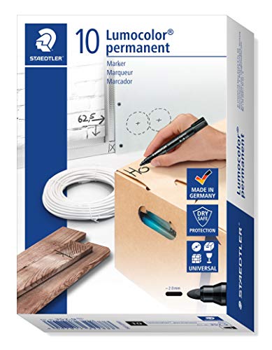 STAEDTLER 352-9 Lumocolor Marker permanent Rundspitze, 2 mm, 10 Stück, schwarz STAEDTLER 352-9 Lumocolor Marker permanent Rundspitze, 2 mm, 10 Stück, schwarz von STAEDTLER