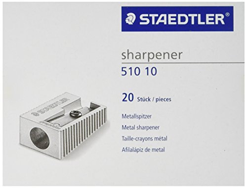 STAEDTLER 510 10 Metall Einfachspitzer, 20 Stück in Kartonschachtel, silberfarben von Staedtler