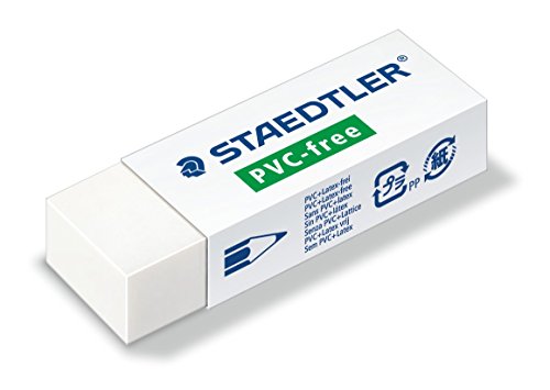 STAEDTLER 525 B20 ST Radierer PVC und Latexfrei 23 x 13 x 65 mm, Weiß von Staedtler
