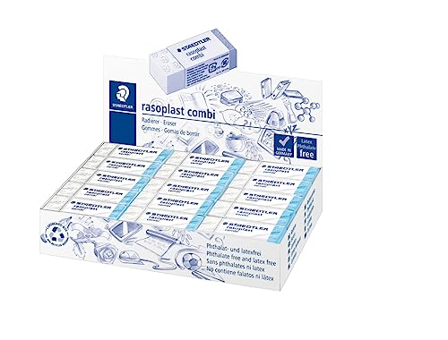STAEDTLER 526 BT30 Radierer rasoplast combi phtalat- und latexfrei, Schachtel mit 30 Stück, weiß/blau STAEDTLER 526 BT30 Radierer rasoplast combi phtalat- und latexfrei, Schachtel mit 30 Stück, weiß/blau von Staedtler