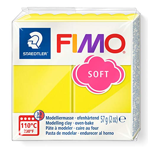 STAEDTLER 8020-10 - Fimo Soft Normalblock, Modelliermasse, 57 g, limone von Staedtler