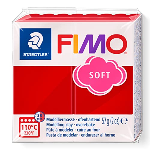 STAEDTLER ofenhärtende Modelliermasse FIMO Soft, Weihnachtsrot, weich und geschmeidig, speziell für Einsteiger und Hobbykünstler, Normalblock 57g, 8020-2 P STAEDTLER ofenhärtende Modelliermasse FIMO Soft, Weihnachtsrot, weich und geschmeidig, speziell für Einsteiger und Hobbykünstler, Normalblock 57g, 8020-2 P von STAEDTLER