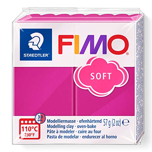 STAEDTLER 8020-22 - Fimo Soft Normalblock, Modelliermasse, 57 g, himbeere von Staedtler