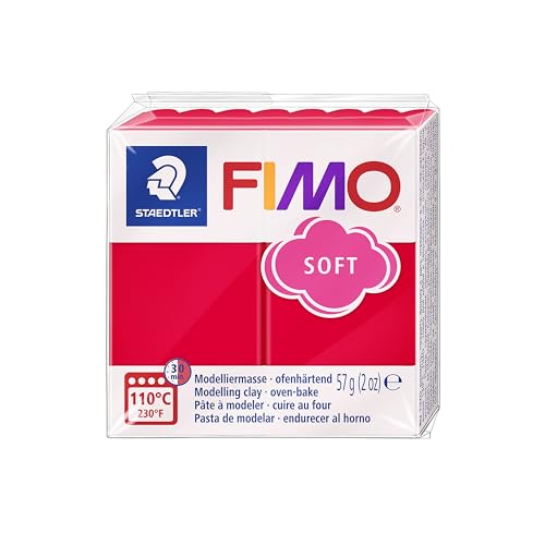 STAEDTLER 8020-24 - Fimo Soft Normalblock, Modelliermasse, 57 g, indischrot von Staedtler