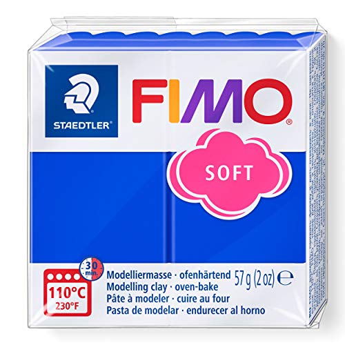 STAEDTLER 8020-33 - Fimo Soft Normalblock, 57 g, Modelliermasse, brillantblau, 1 Packung von Staedtler