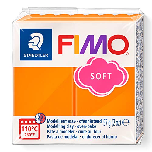 STAEDTLER 8020-42 - Fimo Soft Normalblock, Modelliermasse, 57 g, mandarine, 1 Packung von Staedtler
