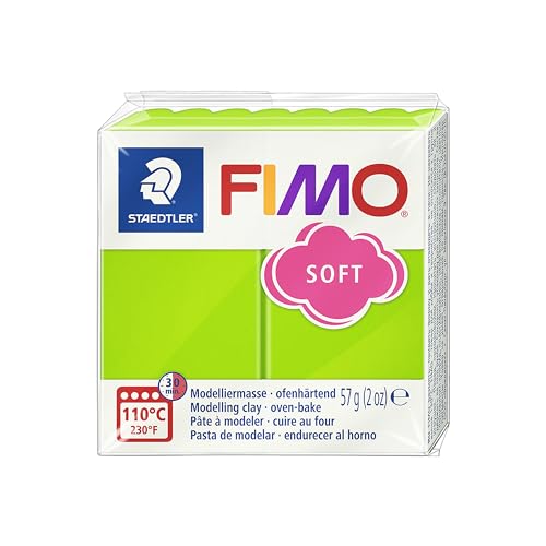 STAEDTLER 8020-50 - Fimo Soft Normalblock, Modelliermasse, 57 g, apfelgrün, 1 Packung von Staedtler