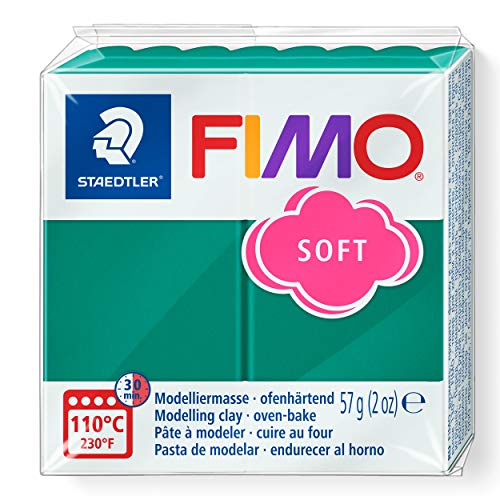 STAEDTLER 8020-56 - Fimo Soft Normalblock, Modelliermasse, 57 g, smaragd von Staedtler