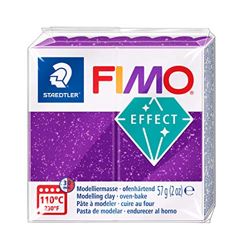 STAEDTLER 8020-602 - Fimo Effect Normalblock, 57 g, lila glitter, 1 Stück (1er Pack) von Staedtler