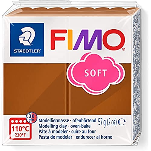 STAEDTLER 8020-7 - Fimo Soft Normalblock, Modelliermasse, 57 g, caramel, 1 Packung von Staedtler