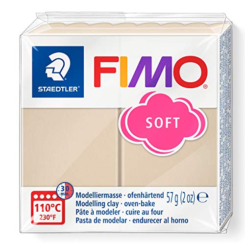 STAEDTLER 8020-70 - Fimo Soft Normalblock, Modelliermasse, 57 g, sahara, 1 Packung von Staedtler