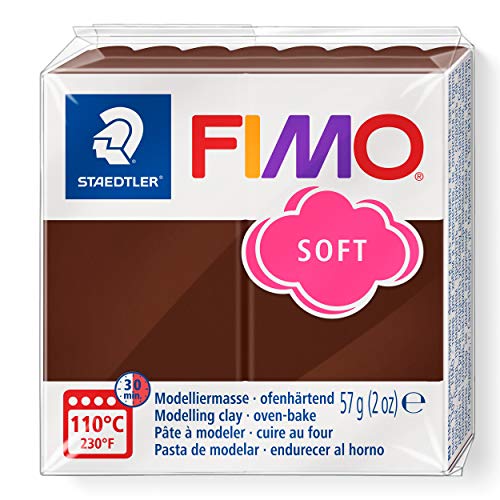 STAEDTLER 8020-75 - Fimo Soft Normalblock, Modelliermasse, 57 g, schokolade von Staedtler