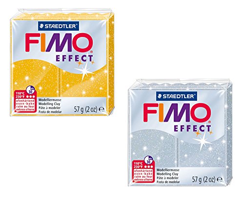 STAEDTLER 8020 AMZ 02 - Fimo effect glitter Modelliermasse, 2 Blöcke, 57 g, gelb/silber STAEDTLER 8020 AMZ 02 - Fimo effect glitter Modelliermasse, 2 Blöcke, 57 g, gelb/silber von STAEDTLER
