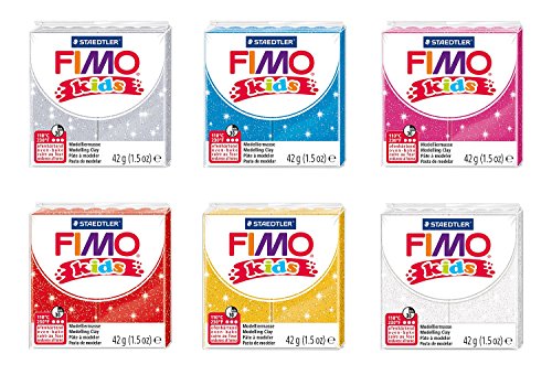 STAEDTLER 8030 AMZ 07 - Fimo Kids Glitter Modelliermasse, 6 Blöcke, 42 g, Glitzer, glitter - 6 blöcke STAEDTLER 8030 AMZ 07 - Fimo Kids Glitter Modelliermasse, 6 Blöcke, 42 g, Glitzer, glitter - 6 blöcke von STAEDTLER