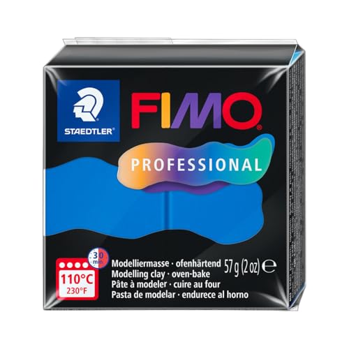 STAEDTLER FIMO professional 8040 ofenhärtende Modelliermasse, speziell für Profis und Künstler, Einzelprodukt reinblau, 8040-300 von Staedtler