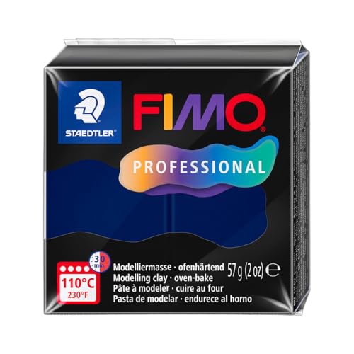 STAEDTLER FIMO professional 8040 ofenhärtende Modelliermasse, speziell für Profis und Künstler, Einzelprodukt marineblau, 8040-34 von STAEDTLER