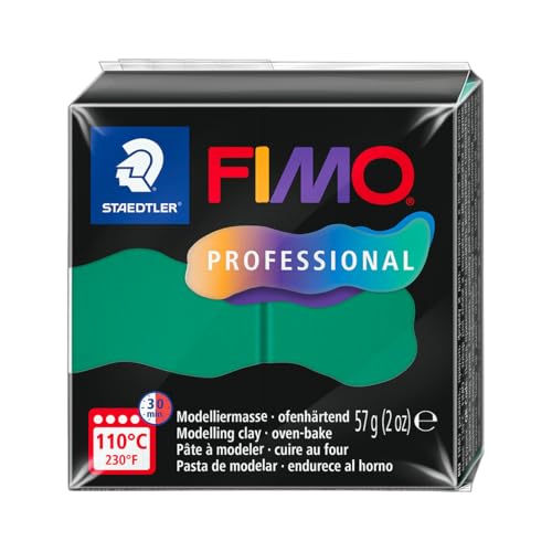 STAEDTLER FIMO professional 8040 ofenhärtende Modelliermasse, speziell für Profis und Künstler, Einzelprodukt reingrün, 8040-500 von STAEDTLER