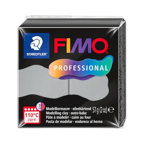 STAEDTLER FIMO professional 8040 ofenhärtende Modelliermasse, speziell für Profis und Künstler, Einzelprodukt delfingrau, 8040-80 von STAEDTLER