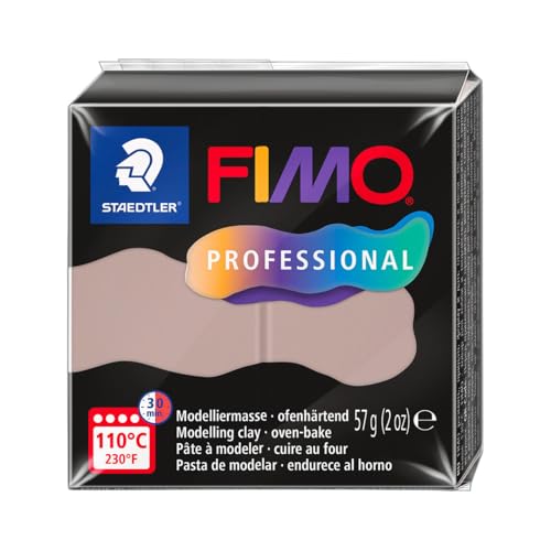 STAEDTLER FIMO professional 8040 ofenhärtende Modelliermasse, speziell für Profis und Künstler, Einzelprodukt taupe, 8040-87 von STAEDTLER