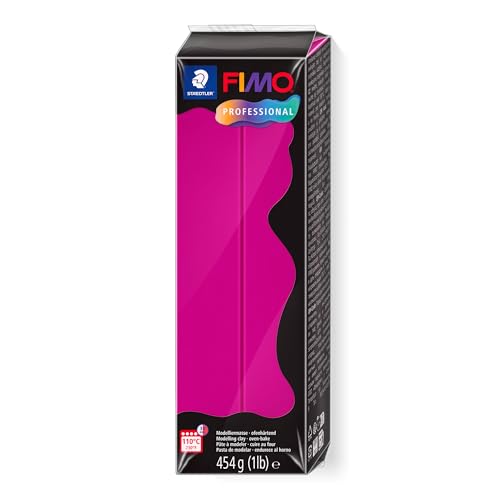 STAEDTLER 8041-210 ST FIMO professional ofenhärtende Modelliermasse (Großblock 454g (1 lb)) Farbe: reinmagenta von Staedtler