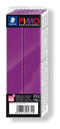 STAEDTLER 8041-61 ST FIMO professional ofenhärtende Modelliermasse (Großblock 454g (1 lb)) Farbe: violett von Staedtler
