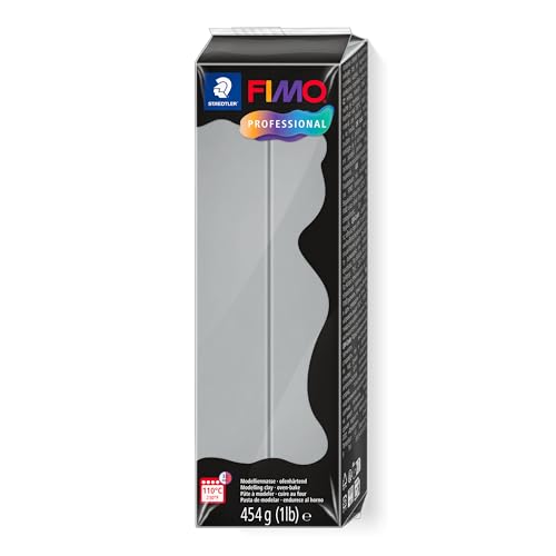 STAEDTLER 8041-80 ST FIMO professional ofenhärtende Modelliermasse (Großblock 454g (1 lb)) Farbe: delfingrau von Staedtler