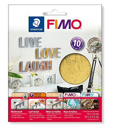 STAEDTLER 8781-11 - Fimo Blattmetall Gold, 10 Blatt im Kartonkuvert von Staedtler