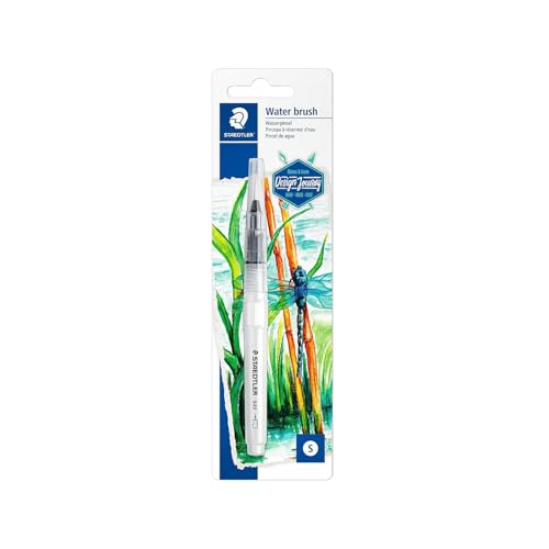 STAEDTLER 949 BK-1-C Wasserpinsel (zum Aquarellieren, Malen und Blenden, gleichmäßige Wasserabgabe, robuste Nylonspitze für Formstabilität) von Staedtler