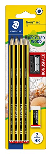 STAEDTLER Bleistifte Noris, HB, sechskant, Set mit 8 unglaublich bruchfesten Bleistiften, 1 Spitzer, 1 Radiergummi, hohe Qualität Made in Germany, 120 SBK8P1 STAEDTLER Bleistifte Noris, HB, sechskant, Set mit 8 unglaublich bruchfesten Bleistiften, 1 Spitzer, 1 Radiergummi, hohe Qualität Made in Germany, 120 SBK8P1 von Staedtler