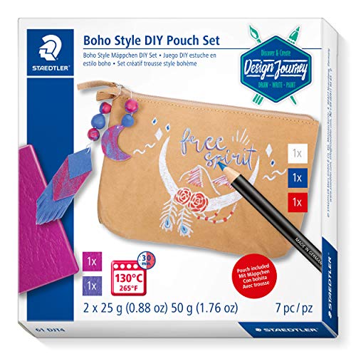 STAEDTLER Boho Style Set, Mäppchen zum selber Gestalten durch Malen und Modellieren, Komplett-Set mit Reißverschluss-Mäppchen, Stiften und Modelliermasse, 61 DJT4 STAEDTLER Boho Style Set, Mäppchen zum selber Gestalten durch Malen und Modellieren, Komplett-Set mit Reißverschluss-Mäppchen, Stiften und Modelliermasse, 61 DJT4 von Staedtler