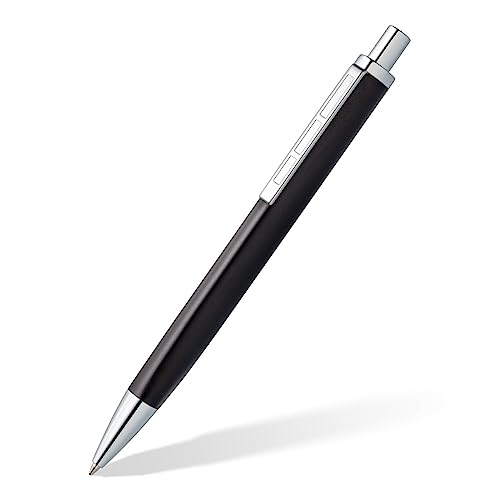 STAEDTLER Druckkugelschreiber triplus 444 M, Farbe Antique Anthracite, hochwertiges Metallgehäuse in ergonomischer Dreikantform, Großraummine M, Schreibfarbe Blau, 444 M09-3 von Staedtler