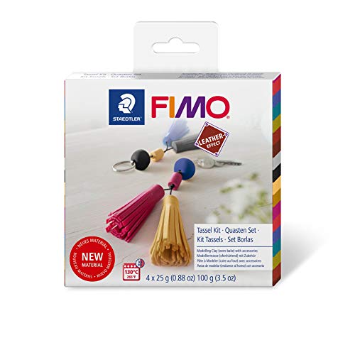 STAEDTLER FIMO Leather-Effect Set „Quasten“ mit Anleitung und Zubehör, ofenhärtende Modelliermasse für kreative Objekte im Leder-Look, lederähnliche Optik und Haptik, 8015 DIY2 STAEDTLER FIMO Leather-Effect Set „Quasten“ mit Anleitung und Zubehör, ofenhärtende Modelliermasse für kreative Objekte im Leder-Look, lederähnliche Optik und Haptik, 8015 DIY2 von Staedtler