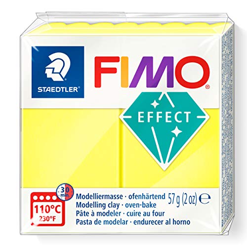 STAEDTLER FIMO effect, Neonfarben (neon gelb), Normalblock 57g, 8010-101 von Staedtler
