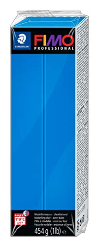 STAEDTLER FIMO professional ofenhärtende Modelliermasse (Großblock 454g (1 lb)) Farbe: reinblau von Staedtler