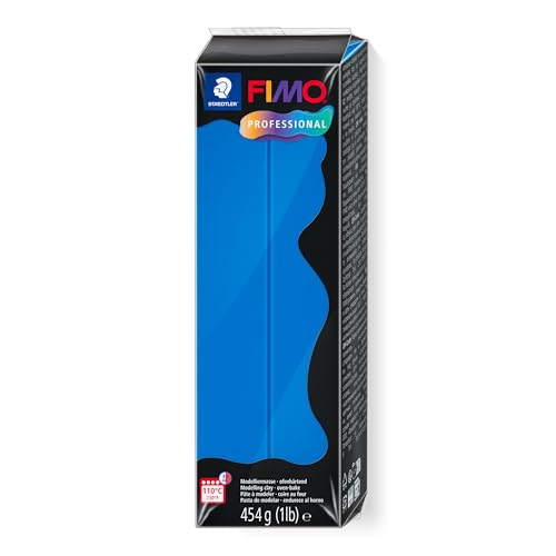 STAEDTLER FIMO professional ofenhärtende Modelliermasse (Großblock 454g (1 lb)) Farbe: reinblau von Staedtler