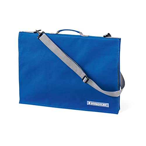 STAEDTLER LR 661 14 Zeichenplattentasche (mit Griff, DIN A4, wasserabweisend, strapazierfähiges Nylon, verstellbarer Schultergurt, integrierte Handytasche), Blau von Staedtler
