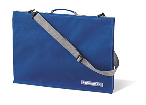 STAEDTLER LR 661 14 Zeichenplattentasche (mit Griff, DIN A4, wasserabweisend, strapazierfähiges Nylon, verstellbarer Schultergurt, integrierte Handytasche), Blau von Staedtler