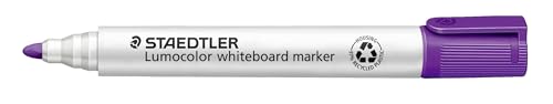 STAEDTLER Whiteboard Marker Lumocolor, violett, trocken und rückstandsfrei abwischbar, Rundspitze ca. 2 mm Linienbreite, hohe Qualität Made in Germany, 10 violette Marker, 351-6 von STAEDTLER