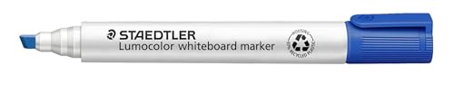 STAEDTLER Whiteboard Marker Lumocolor, blau, trocken und rückstandsfrei abwischbar, Keilspitze ca. 2 oder 5 mm, hohe Qualität Made in Germany, 10 blaue Marker, 351 B-3 von Staedtler
