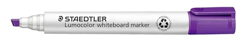 STAEDTLER Lumocolor 351 B-6 Whiteboard-Marker (Keilspitze ca. 2 oder 5 mm Linienbreite, hohe Qualität, trocken und rückstandsfrei abwischabr von Whiteboards), Kartonetui mit 10 Stück, violett von Staedtler