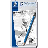 STAEDTLER Mars Lumograph 100 Bleistifte 6B - 4H blau, 12 St. von Staedtler