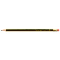 STAEDTLER Noris 122 Bleistifte HB schwarz/gelb mit Radierer, 12 St. von Staedtler