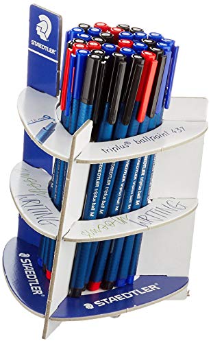 STAEDTLER Noris Triplus Ball 437 MA30 Kugelschreiber mit mittlerer Breite Packung mit 30 Kugelschreibern in rot, blau und schwarz. von Staedtler