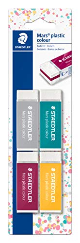 STAEDTLER Radierer Mars plastic colour, geringe Krümelbildung, Phthalat- und latexfrei, Blisterkarte mit 4 Radierer, 52650E1BK4 STAEDTLER Radierer Mars plastic colour, geringe Krümelbildung, Phthalat- und latexfrei, Blisterkarte mit 4 Radierer, 52650E1BK4 von Staedtler