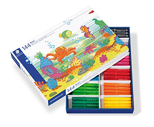 STAEDTLER STAEDTLER 340 C144 Noris Club Jumbo Fasermaler 144 Stück in praktischer Schulbox von STAEDTLER
