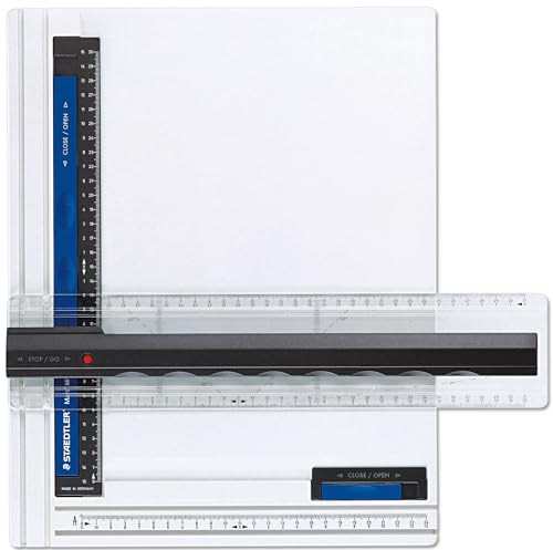 STAEDTLER Zeichenplatte Mars, DIN A4, hohe Qualität Made in Germany, weiß, aus schlag- und bruchfestem Kunststoff, Parallel-Zeichenschiene, Doppelnutführung, 661 A4 von Staedtler