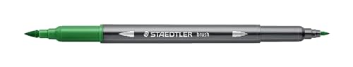 STAEDTLER aquarell Doppelfasermaler Design Journey, grün, feine Spitze und flexible Pinselspitze, wasservermalbar, 10 grüne Filzstifte, 3001-5 von Staedtler