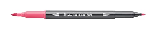 STAEDTLER aquarell Doppelfasermaler Design Journey, rosa, feine Spitze und flexible Pinselspitze, wasservermalbar, 10 rosa Filzstifte, 3001-25 von Staedtler