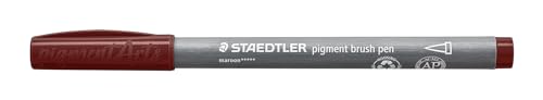 STAEDTLER brush pen pigment Arts, marone, pigmentierte Premium-Zeichentusche, Pinselspitze für variable Linienbreite, wasserfest, schnelltrocknend, 10 brush pens im Kartonetui, 371-729 STAEDTLER brush pen pigment Arts, marone, pigmentierte Premium-Zeichentusche, Pinselspitze für variable Linienbreite, wasserfest, schnelltrocknend, 10 brush pens im Kartonetui, 371-729 von Staedtler