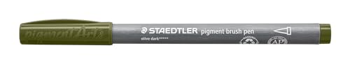 STAEDTLER brush pen pigment Arts, oliv dunkel, pigmentierte Premium-Zeichentusche, Pinselspitze für variable Linienbreite, wasserfest, schnelltrocknend, 10 brush pens im Kartonetui, 371-579 STAEDTLER brush pen pigment Arts, oliv dunkel, pigmentierte Premium-Zeichentusche, Pinselspitze für variable Linienbreite, wasserfest, schnelltrocknend, 10 brush pens im Kartonetui, 371-579 von Staedtler